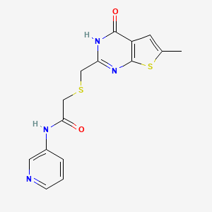 2-{[(4-hydroxy-6-methylthieno[2,3-d]pyrimidin-2-yl)methyl]sulfanyl}-N-(pyridin-3-yl)acetamide