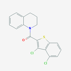 molecular formula C18H13Cl2NOS B451463 (3,4-dichloro-1-benzothiophen-2-yl)(3,4-dihydroquinolin-1(2H)-yl)methanone 