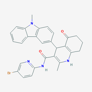 N-(5-bromo-2-pyridinyl)-2-methyl-4-(9-methyl-9H-carbazol-3-yl)-5-oxo-1,4,5,6,7,8-hexahydro-3-quinolinecarboxamide