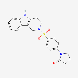 molecular formula C21H21N3O3S B4514662 1-[4-(1,3,4,5-tetrahydro-2H-pyrido[4,3-b]indol-2-ylsulfonyl)phenyl]pyrrolidin-2-one 