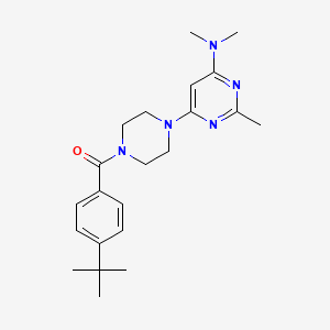 molecular formula C22H31N5O B4514667 6-[4-(4-tert-butylbenzoyl)piperazin-1-yl]-N,N,2-trimethylpyrimidin-4-amine 