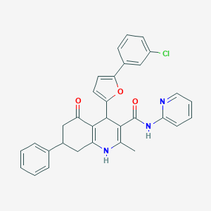 4-[5-(3-chlorophenyl)-2-furyl]-2-methyl-5-oxo-7-phenyl-N-(2-pyridinyl)-1,4,5,6,7,8-hexahydro-3-quinolinecarboxamide