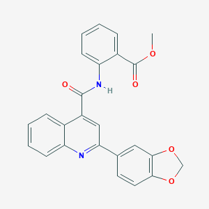 molecular formula C25H18N2O5 B451468 Methyl 2-({[2-(1,3-benzodioxol-5-yl)-4-quinolinyl]carbonyl}amino)benzoate 