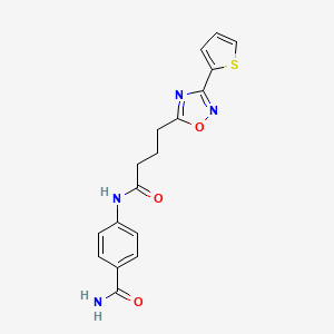 4-{4-[3-(Thiophen-2-YL)-1,2,4-oxadiazol-5-YL]butanamido}benzamide