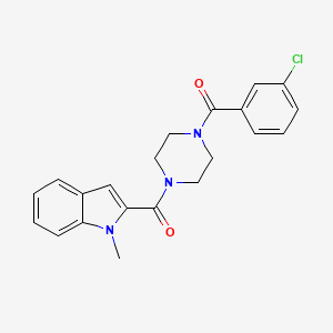 molecular formula C21H20ClN3O2 B4514692 (3-chlorophenyl){4-[(1-methyl-1H-indol-2-yl)carbonyl]piperazin-1-yl}methanone 