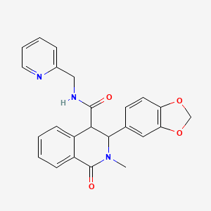 molecular formula C24H21N3O4 B4514712 3-(1,3-benzodioxol-5-yl)-2-methyl-1-oxo-N-(pyridin-2-ylmethyl)-1,2,3,4-tetrahydroisoquinoline-4-carboxamide 