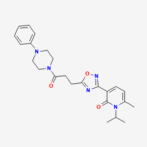 6-Methyl-3-{5-[3-oxo-3-(4-phenylpiperazin-1-YL)propyl]-1,2,4-oxadiazol-3-YL}-1-(propan-2-YL)-1,2-dihydropyridin-2-one