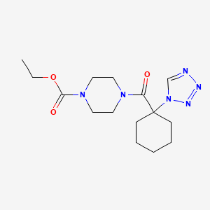 molecular formula C15H24N6O3 B4514737 ethyl 4-{[1-(1H-tetrazol-1-yl)cyclohexyl]carbonyl}piperazine-1-carboxylate 