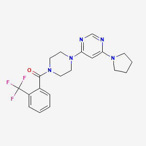 4-(1-pyrrolidinyl)-6-{4-[2-(trifluoromethyl)benzoyl]-1-piperazinyl}pyrimidine