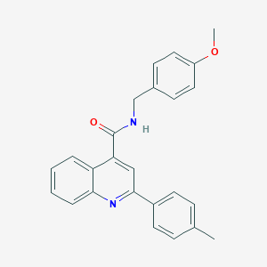 molecular formula C25H22N2O2 B451477 N-(4-methoxybenzyl)-2-(4-methylphenyl)-4-quinolinecarboxamide 