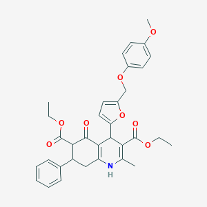 Diethyl 4-{5-[(4-methoxyphenoxy)methyl]-2-furyl}-2-methyl-5-oxo-7-phenyl-1,4,5,6,7,8-hexahydro-3,6-quinolinedicarboxylate