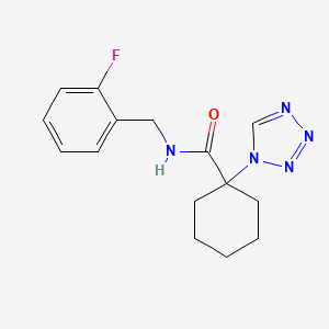 molecular formula C15H18FN5O B4514783 N-(2-fluorobenzyl)-1-(1H-tetrazol-1-yl)cyclohexanecarboxamide 