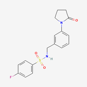 molecular formula C17H17FN2O3S B4514789 4-fluoro-N-[3-(2-oxo-1-pyrrolidinyl)benzyl]benzenesulfonamide 