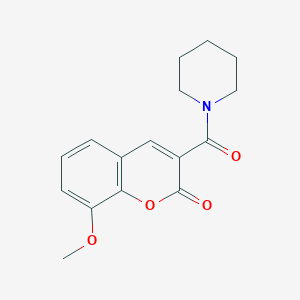 molecular formula C16H17NO4 B451480 8-methoxy-3-(1-piperidinylcarbonyl)-2H-chromen-2-one 
