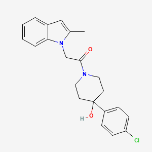 molecular formula C22H23ClN2O2 B4514800 1-[4-(4-chlorophenyl)-4-hydroxypiperidin-1-yl]-2-(2-methyl-1H-indol-1-yl)ethanone 