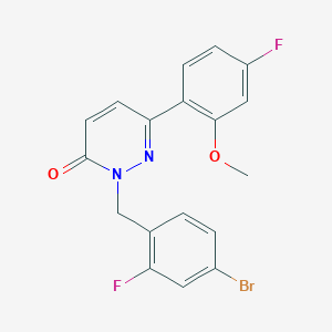 molecular formula C18H13BrF2N2O2 B4514807 2-(4-bromo-2-fluorobenzyl)-6-(4-fluoro-2-methoxyphenyl)pyridazin-3(2H)-one 