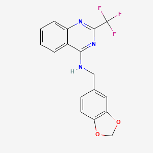 molecular formula C17H12F3N3O2 B4514812 N-(1,3-benzodioxol-5-ylmethyl)-2-(trifluoromethyl)-4-quinazolinamine 