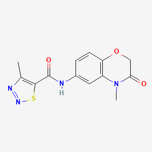 molecular formula C13H12N4O3S B4514818 4-methyl-N-(4-methyl-3-oxo-3,4-dihydro-2H-1,4-benzoxazin-6-yl)-1,2,3-thiadiazole-5-carboxamide 