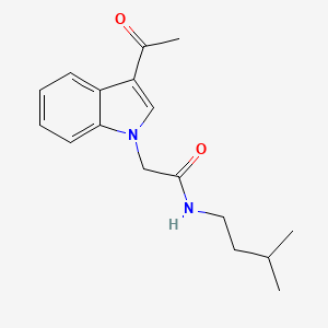 2-(3-acetyl-1H-indol-1-yl)-N-(3-methylbutyl)acetamide