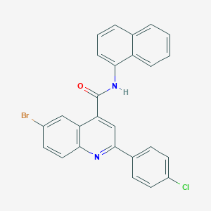 molecular formula C26H16BrClN2O B451484 6-bromo-2-(4-chlorophenyl)-N-(1-naphthyl)-4-quinolinecarboxamide 