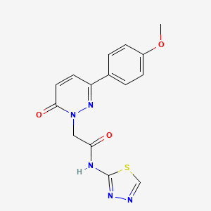 molecular formula C15H13N5O3S B4514840 2-[3-(4-methoxyphenyl)-6-oxopyridazin-1(6H)-yl]-N-[(2E)-1,3,4-thiadiazol-2(3H)-ylidene]acetamide 