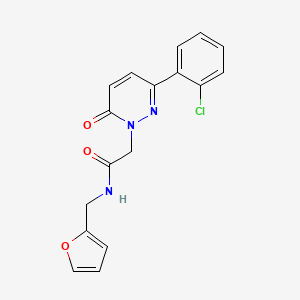 molecular formula C17H14ClN3O3 B4514860 2-[3-(2-chlorophenyl)-6-oxo-1(6H)-pyridazinyl]-N~1~-(2-furylmethyl)acetamide 