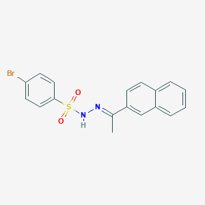 molecular formula C18H15BrN2O2S B451488 4-bromo-N'-[1-(2-naphthyl)ethylidene]benzenesulfonohydrazide 