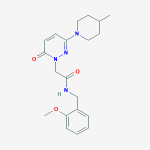 molecular formula C20H26N4O3 B4514883 N-(2-methoxybenzyl)-2-(3-(4-methylpiperidin-1-yl)-6-oxopyridazin-1(6H)-yl)acetamide 