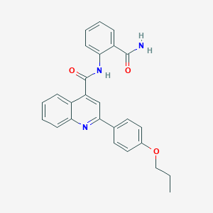 N-(2-carbamoylphenyl)-2-(4-propoxyphenyl)quinoline-4-carboxamide