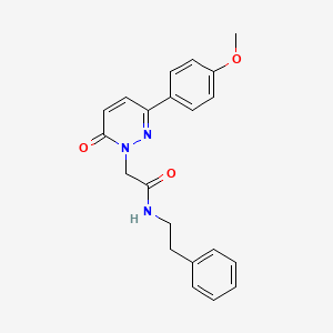 molecular formula C21H21N3O3 B4514927 2-[3-(4-methoxyphenyl)-6-oxopyridazin-1(6H)-yl]-N-(2-phenylethyl)acetamide 