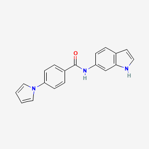 molecular formula C19H15N3O B4514952 N-1H-indol-6-yl-4-(1H-pyrrol-1-yl)benzamide 