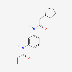 molecular formula C16H22N2O2 B4514963 N-{3-[(2-cyclopentylacetyl)amino]phenyl}propanamide 