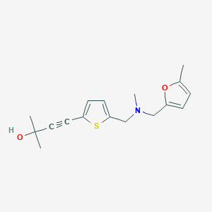 molecular formula C17H21NO2S B4514979 2-methyl-4-[5-({methyl[(5-methyl-2-furyl)methyl]amino}methyl)-2-thienyl]but-3-yn-2-ol 