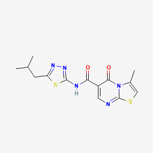 3-methyl-N-[(2E)-5-(2-methylpropyl)-1,3,4-thiadiazol-2(3H)-ylidene]-5-oxo-5H-[1,3]thiazolo[3,2-a]pyrimidine-6-carboxamide