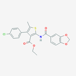 Ethyl 2-[(1,3-benzodioxol-5-ylcarbonyl)amino]-4-(4-chlorophenyl)-5-methyl-3-thiophenecarboxylate