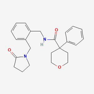 N-{2-[(2-oxo-1-pyrrolidinyl)methyl]benzyl}-4-phenyltetrahydro-2H-pyran-4-carboxamide