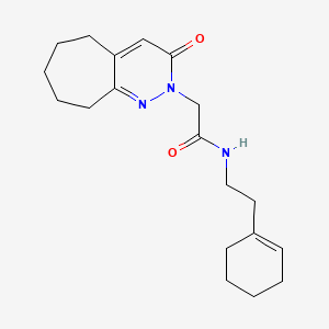 molecular formula C19H27N3O2 B4515135 N~1~-[2-(1-cyclohexenyl)ethyl]-2-(3-oxo-3,5,6,7,8,9-hexahydro-2H-cyclohepta[c]pyridazin-2-yl)acetamide 