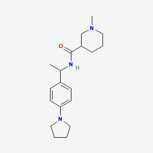 molecular formula C19H29N3O B4515152 1-methyl-N-{1-[4-(1-pyrrolidinyl)phenyl]ethyl}-3-piperidinecarboxamide 