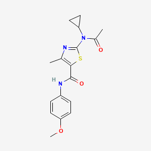 molecular formula C17H19N3O3S B4515155 2-(N-CYCLOPROPYLACETAMIDO)-N-(4-METHOXYPHENYL)-4-METHYL-1,3-THIAZOLE-5-CARBOXAMIDE 