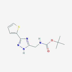 molecular formula C12H16N4O2S B4515170 tert-butyl N-{[3-(thiophen-2-yl)-1H-1,2,4-triazol-5-yl]methyl}carbamate 