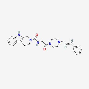 N-{2-oxo-2-[4-(3-phenyl-2-propen-1-yl)-1-piperazinyl]ethyl}-1,3,4,9-tetrahydro-2H-beta-carboline-2-carboxamide