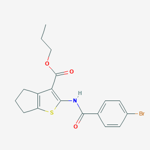 molecular formula C18H18BrNO3S B451518 propyl 2-[(4-bromobenzoyl)amino]-5,6-dihydro-4H-cyclopenta[b]thiophene-3-carboxylate 