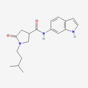 N-(1H-indol-6-yl)-1-(3-methylbutyl)-5-oxopyrrolidine-3-carboxamide