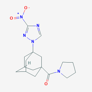 molecular formula C17H23N5O3 B451519 [3-(3-nitro-1H-1,2,4-triazol-1-yl)tricyclo[3.3.1.1~3,7~]dec-1-yl](pyrrolidin-1-yl)methanone 