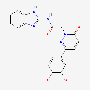 molecular formula C21H19N5O4 B4515203 N-(1H-benzo[d]imidazol-2-yl)-2-(3-(3,4-dimethoxyphenyl)-6-oxopyridazin-1(6H)-yl)acetamide 