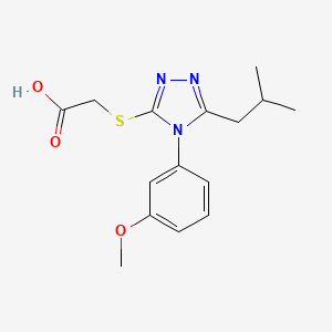 molecular formula C15H19N3O3S B4515248 {[5-isobutyl-4-(3-methoxyphenyl)-4H-1,2,4-triazol-3-yl]thio}acetic acid 