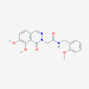 molecular formula C20H21N3O5 B4515290 2-(7,8-dimethoxy-1-oxophthalazin-2(1H)-yl)-N-(2-methoxybenzyl)acetamide 