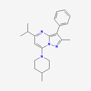 4-Methyl-1-[2-methyl-3-phenyl-5-(propan-2-yl)pyrazolo[1,5-a]pyrimidin-7-yl]piperidine