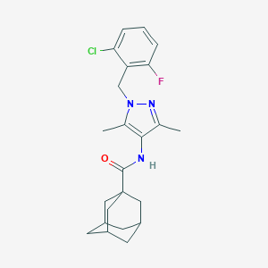 molecular formula C23H27ClFN3O B451531 N-[1-(2-chloro-6-fluorobenzyl)-3,5-dimethyl-1H-pyrazol-4-yl]-1-adamantanecarboxamide 