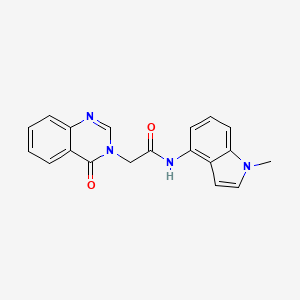 molecular formula C19H16N4O2 B4515318 N-(1-methyl-1H-indol-4-yl)-2-(4-oxoquinazolin-3(4H)-yl)acetamide 